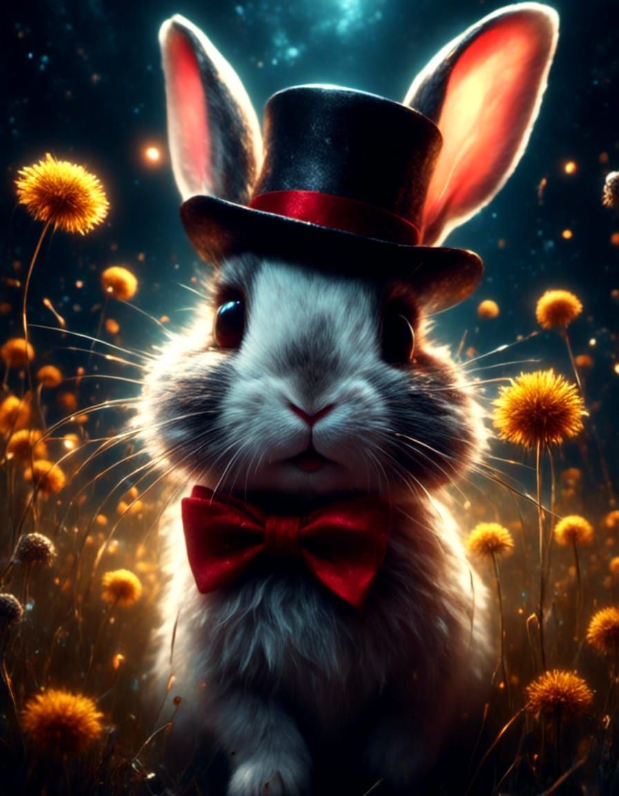 A jauntily dressed rabbit