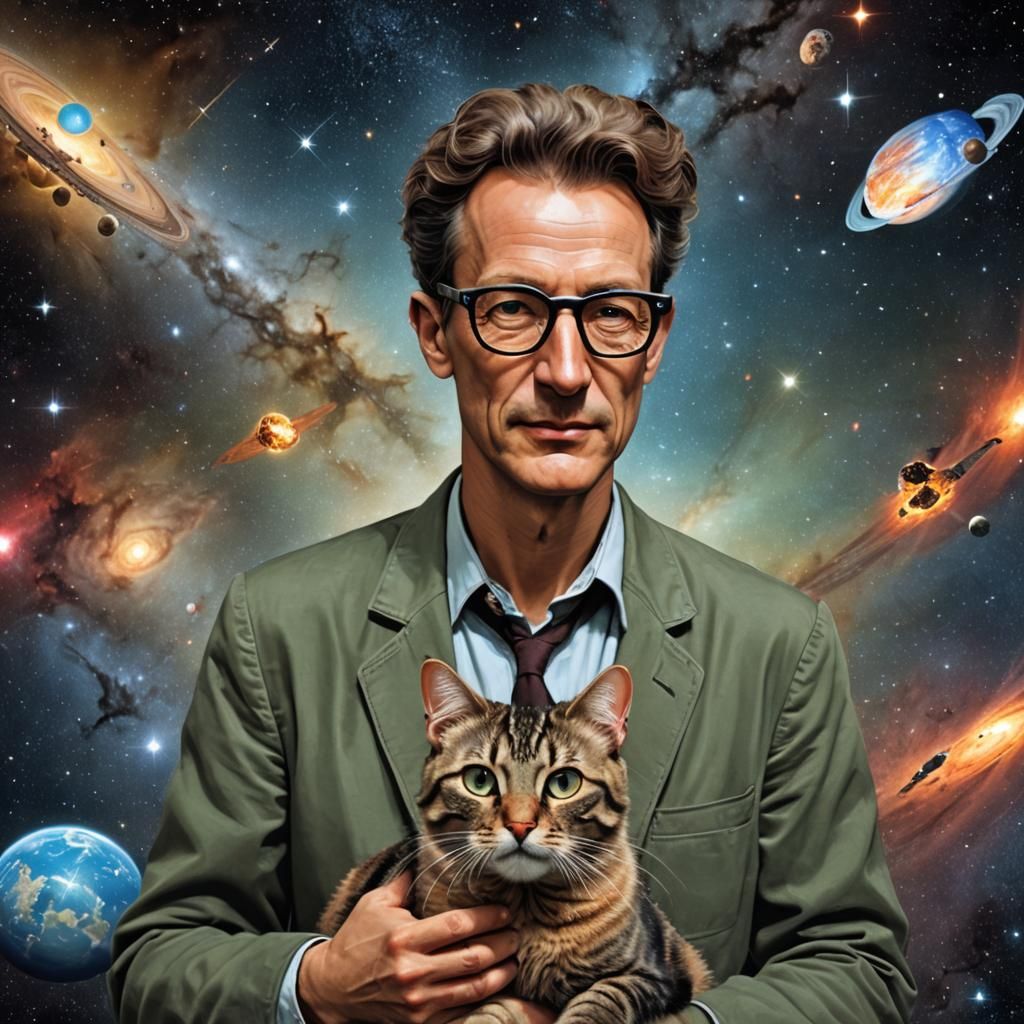 Erwin Schrödinger in Spacetime with Cat: Hyperrealistic
