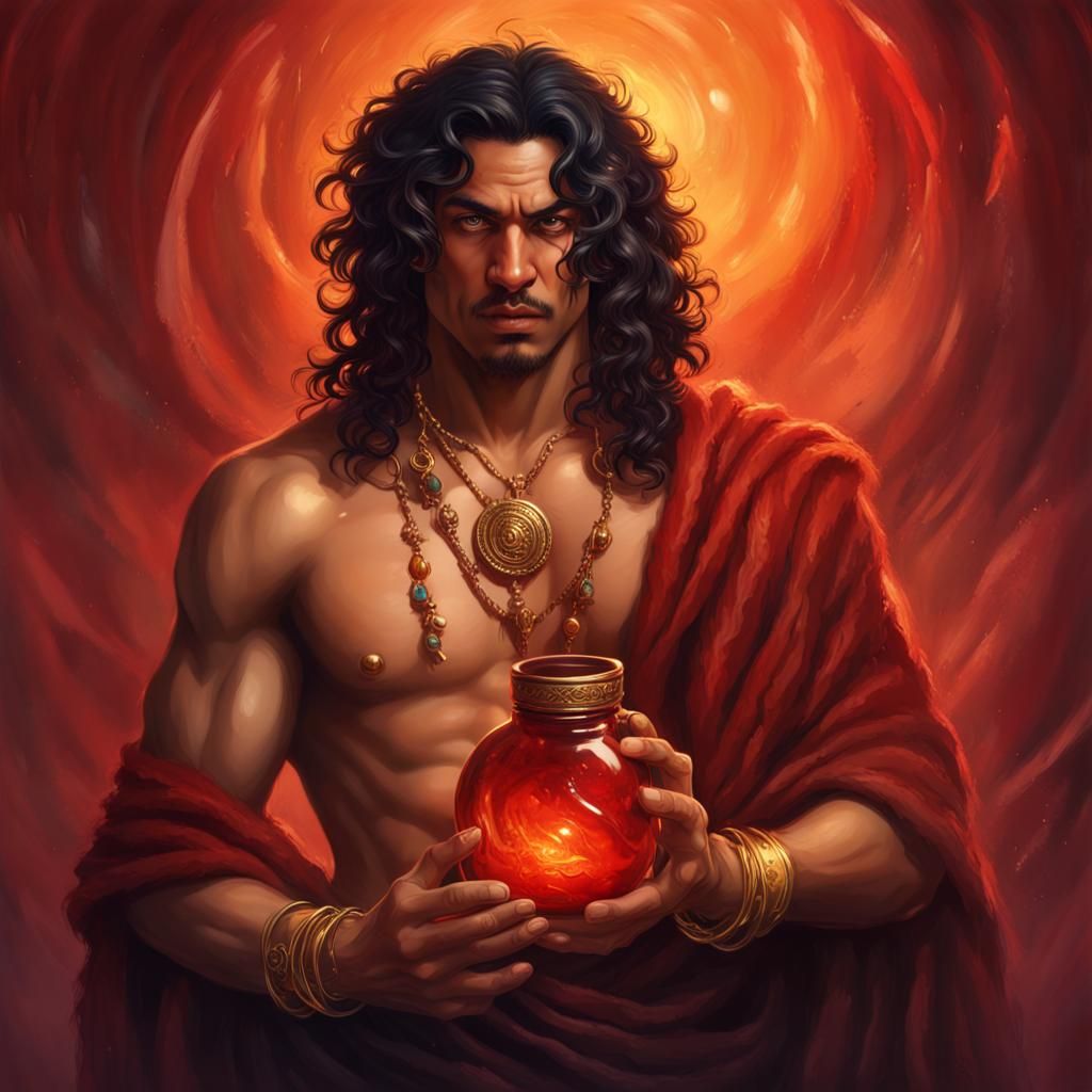 Romani Druid with Potion: Hyperrealistic Concept Art