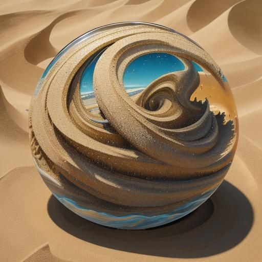 Hyperrealistic Sand Elemental Dissolving as Oil Painting
