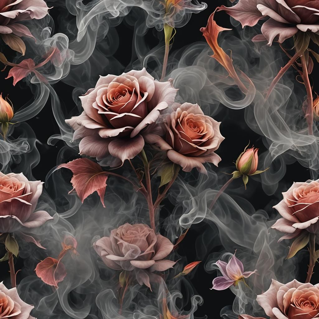 Smoke Rose Painting in 4K Resolution