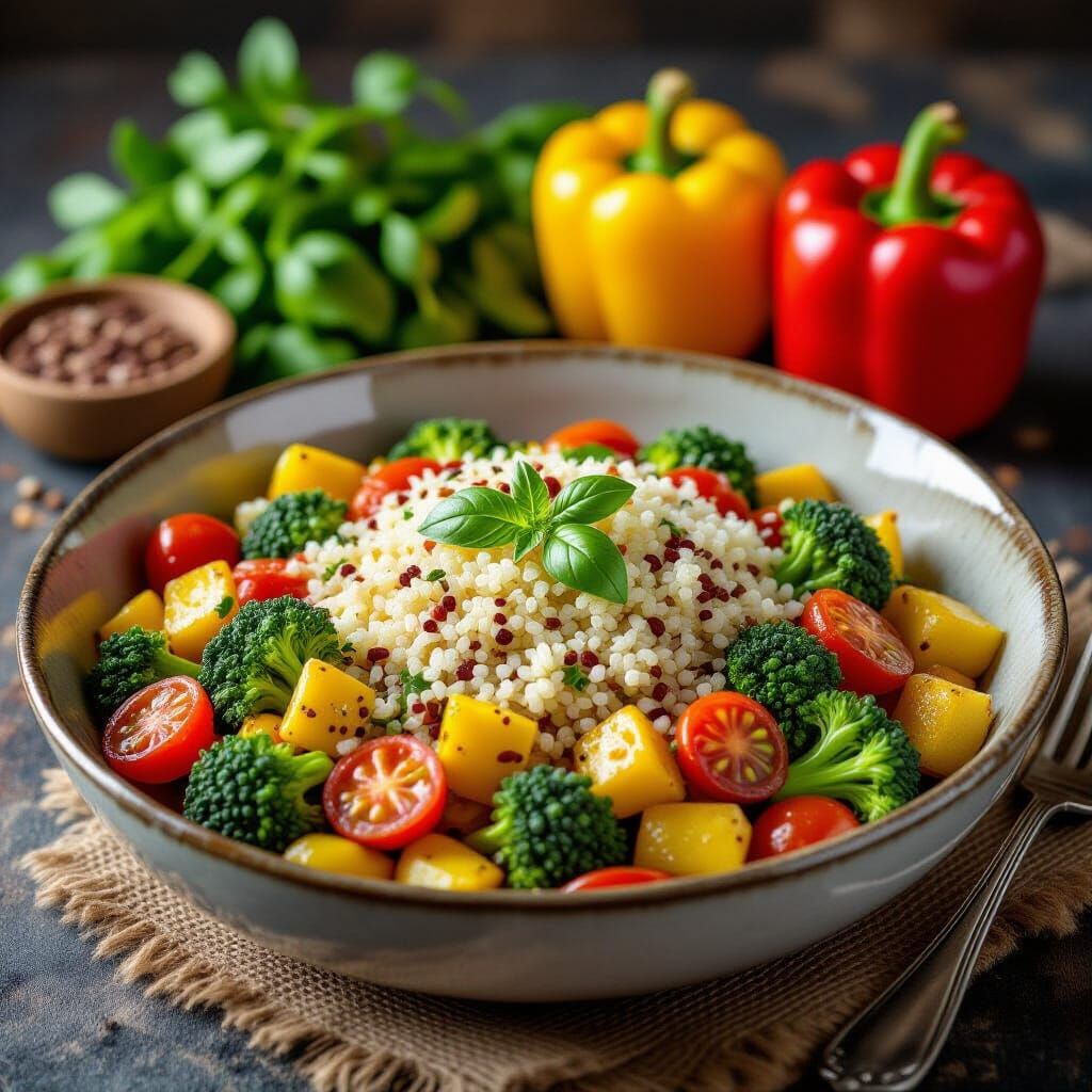 8K Hyperrealistic Healthy Food Platter