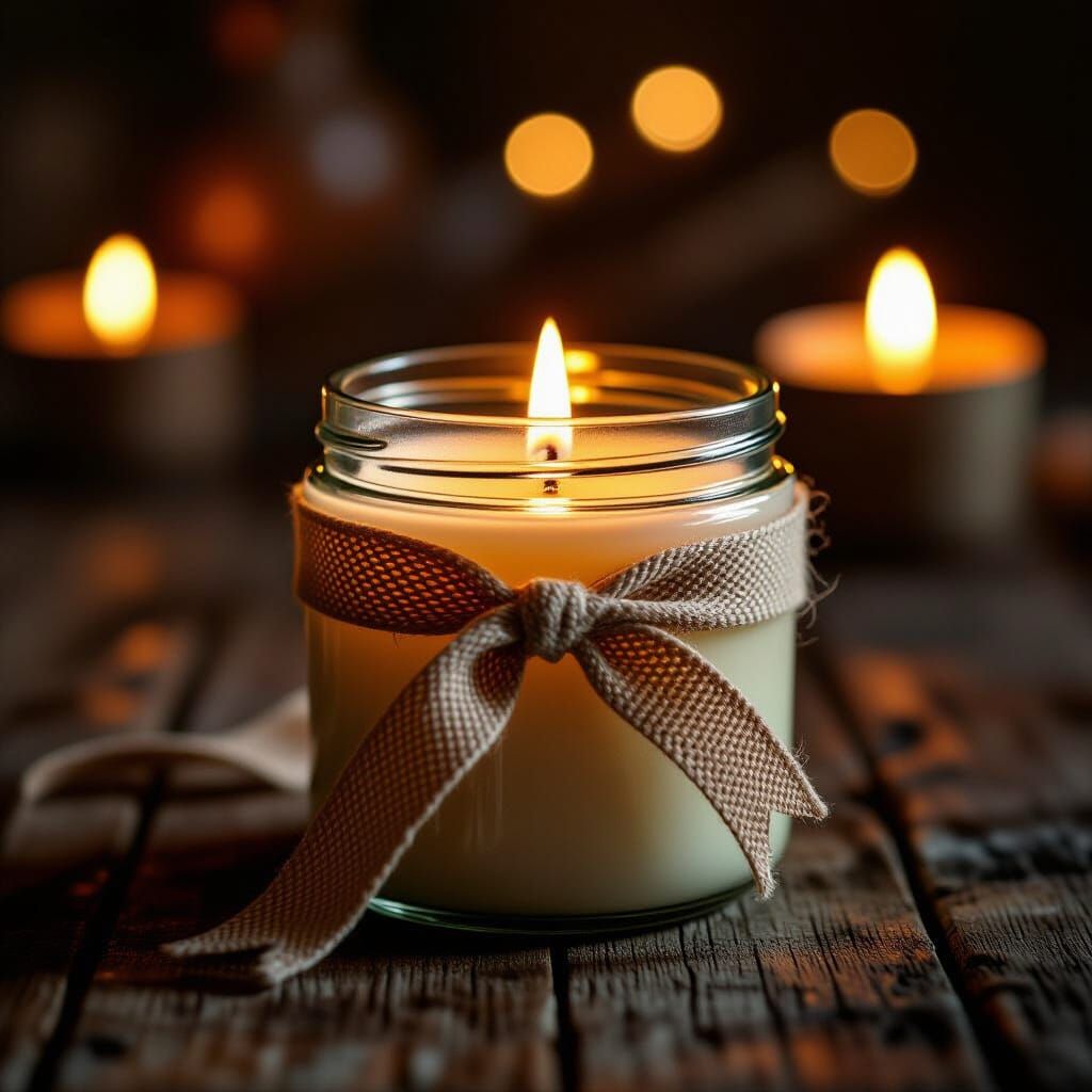 Softly Glowing Candle with Cinematic Lighting