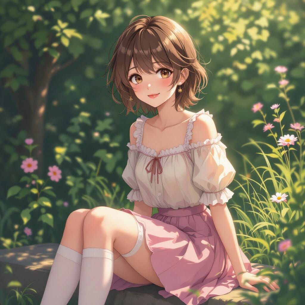 Anime Boy in Pastel Outfit: Shinkai-Inspired Art