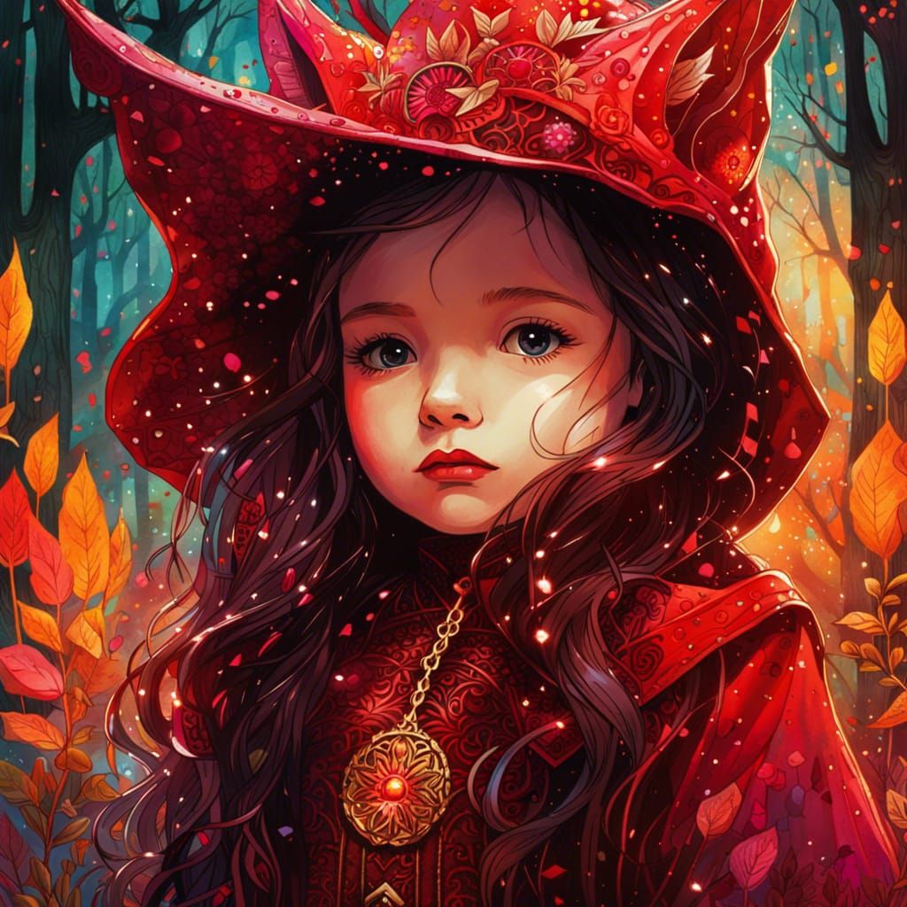 Baby Scarlett Witch Portrait with Luminous Colors