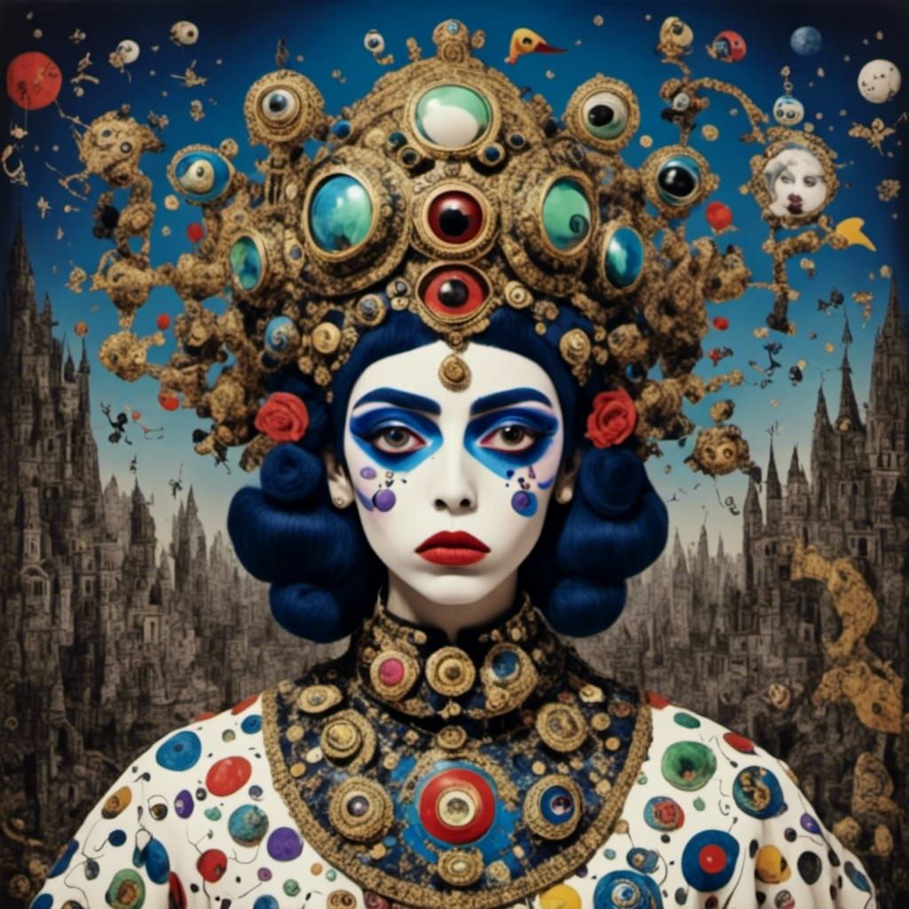 Abstract Composition in the Style of Miró