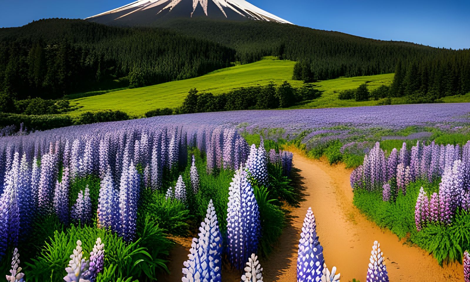 Lupine Fields Walkway in Kamishihoro, Japan