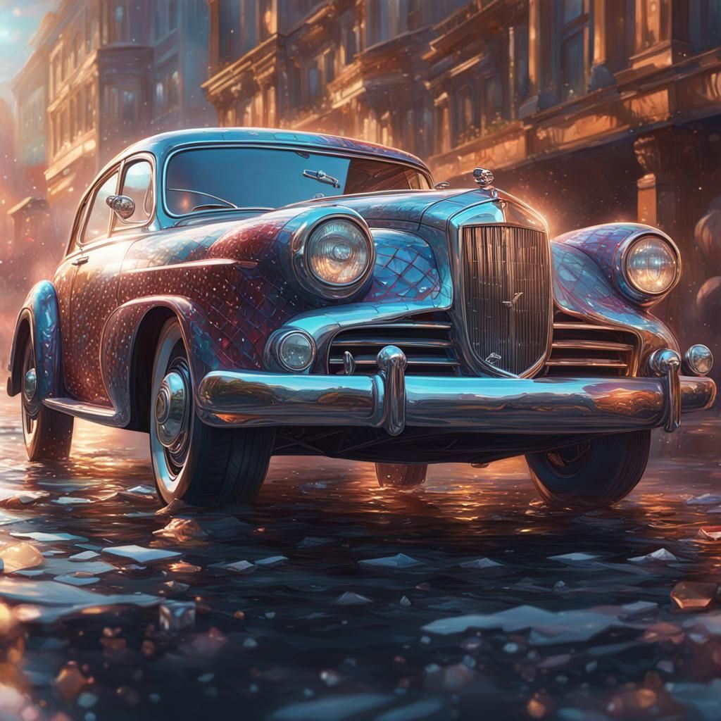 Diamond Car Portrait in Hyperrealistic Style
