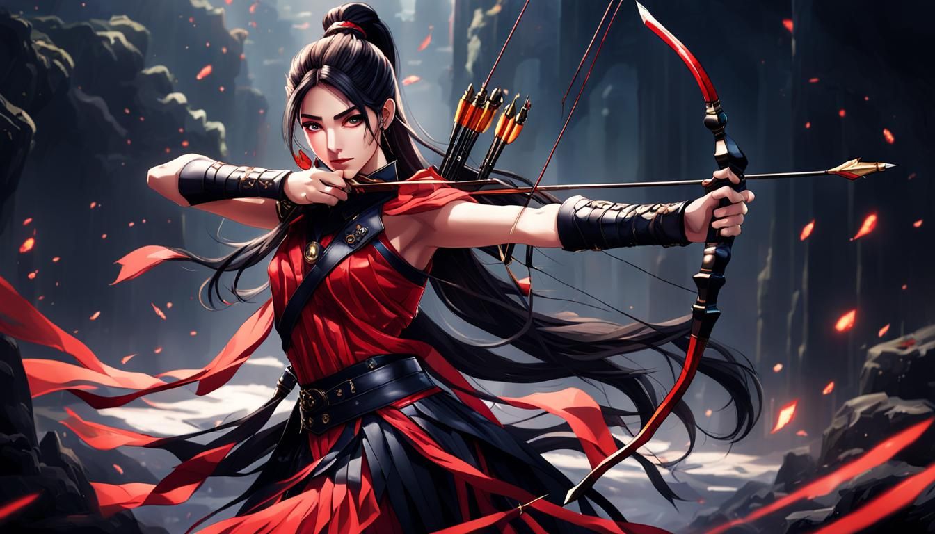 Artemis Practices Archery in a Detailed Digital Painting