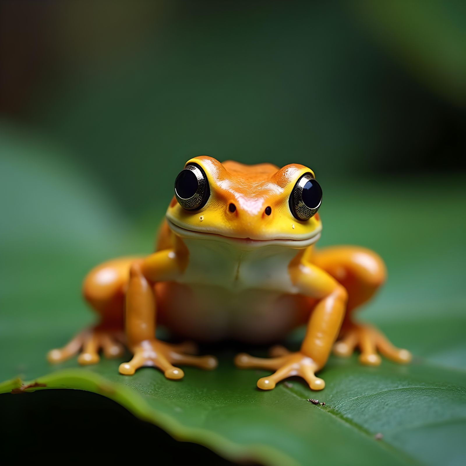 Cute Frog on Leaf: 8K Macro Photography