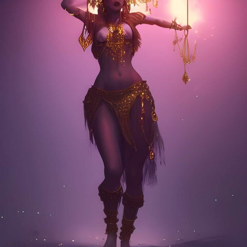 Drow Belly Dancer in Dark Fantasy Style