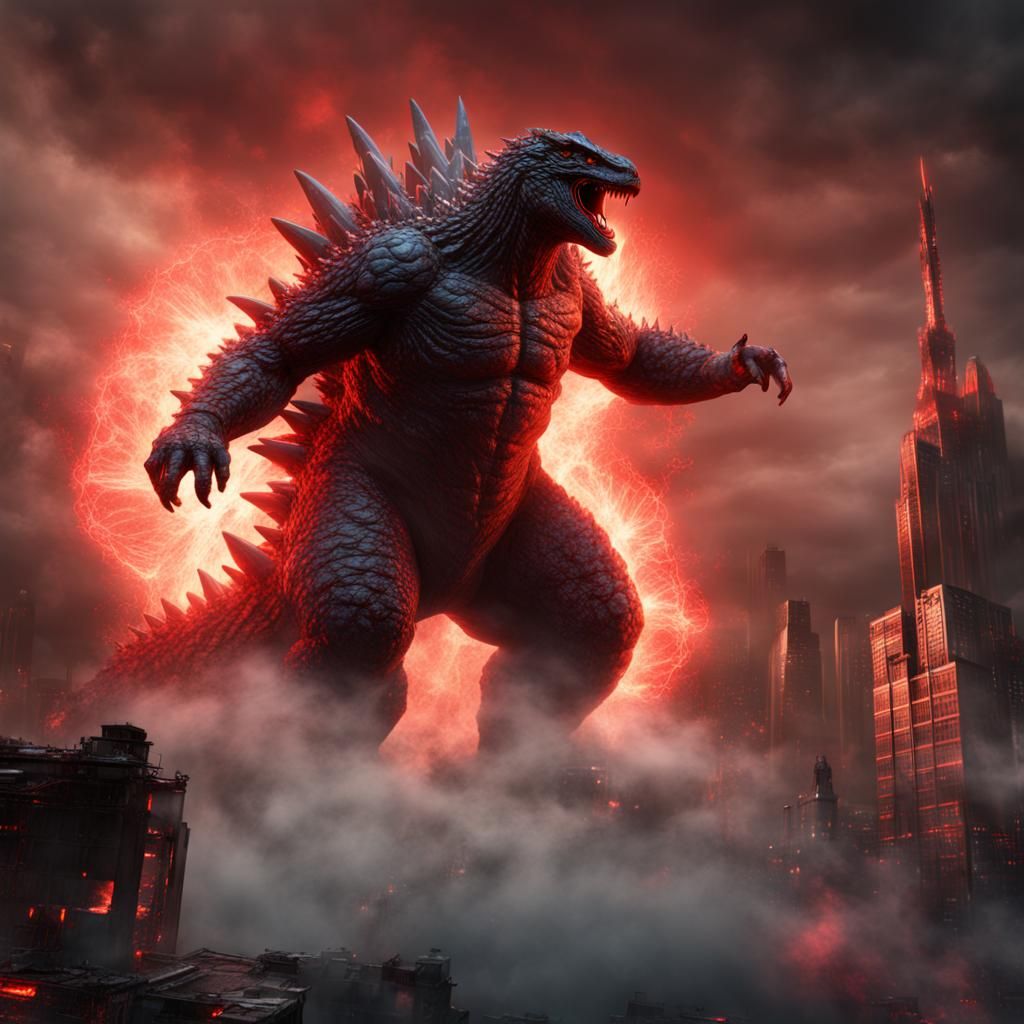 Atomic Godzilla with Glowing Dorsal Plates