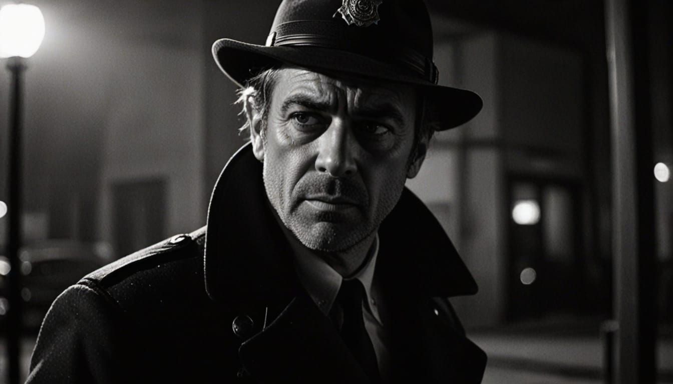 Film Noir Detective in Shadows