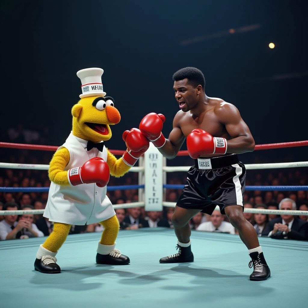 Beaker Muppet Wins Boxing Match