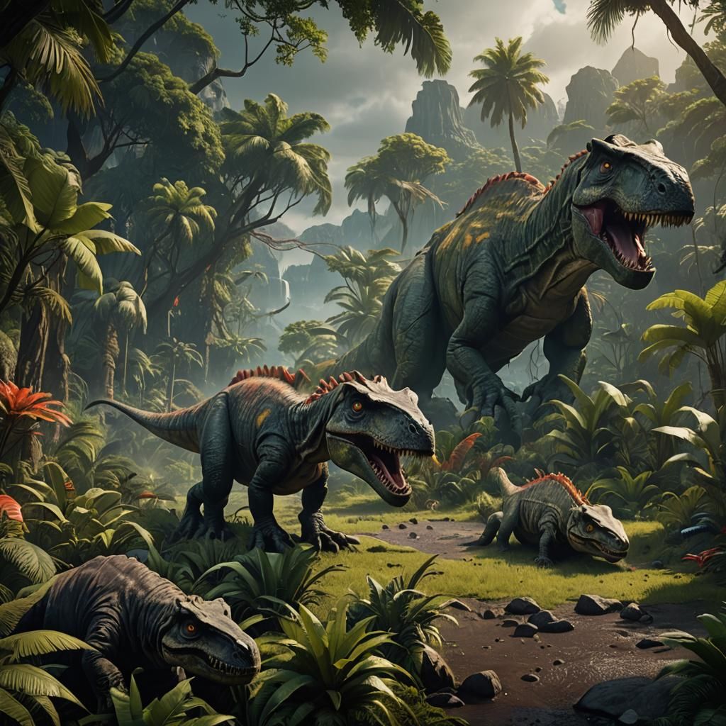 Detailed Jurassic Park Matte Painting in 8K