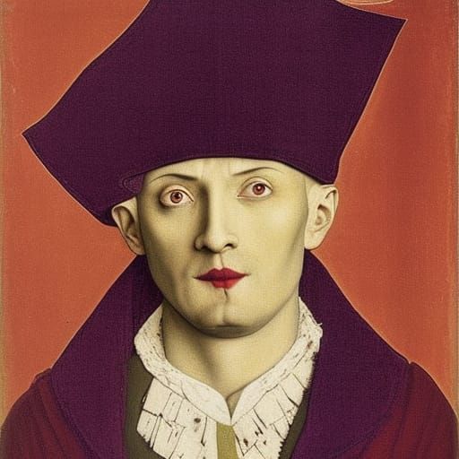 Vampire Lord Portrait in Somov and van Eyck Style