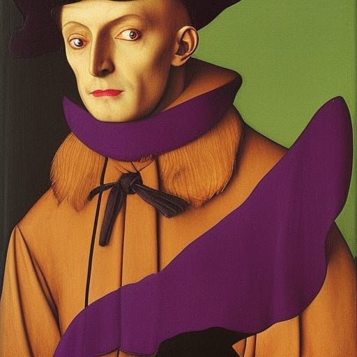 Vampire Lord Portrait in Somov and van Eyck Style