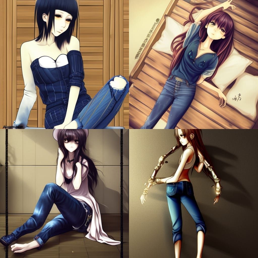 Elegant Anime Figure in Surreal Interior