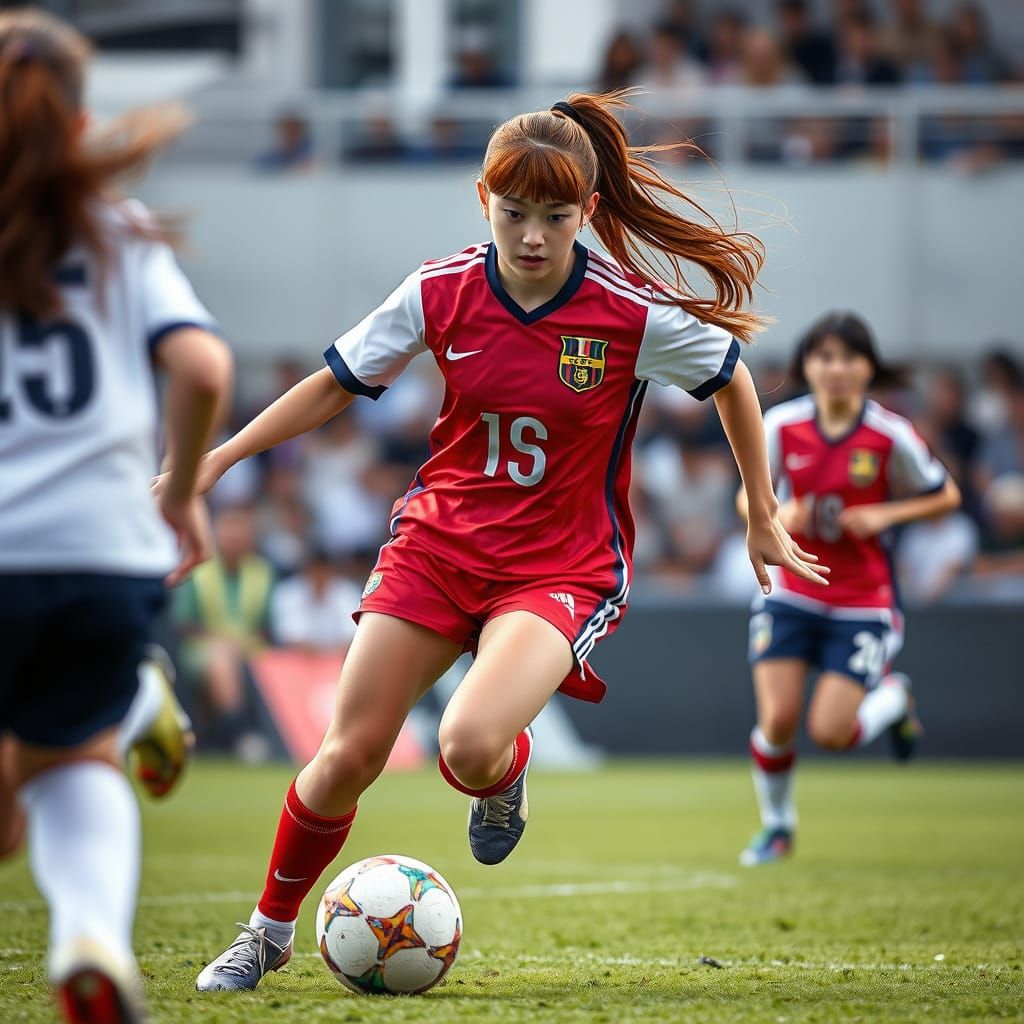 Hyperrealistic Japanese Soccer Player in Tokyo