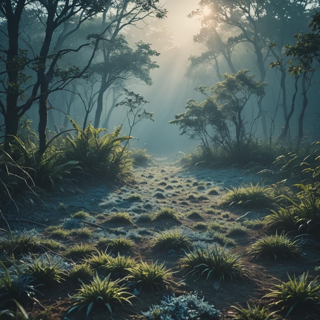 Blue Haze Atmosphere Ground Level Cinematic Still