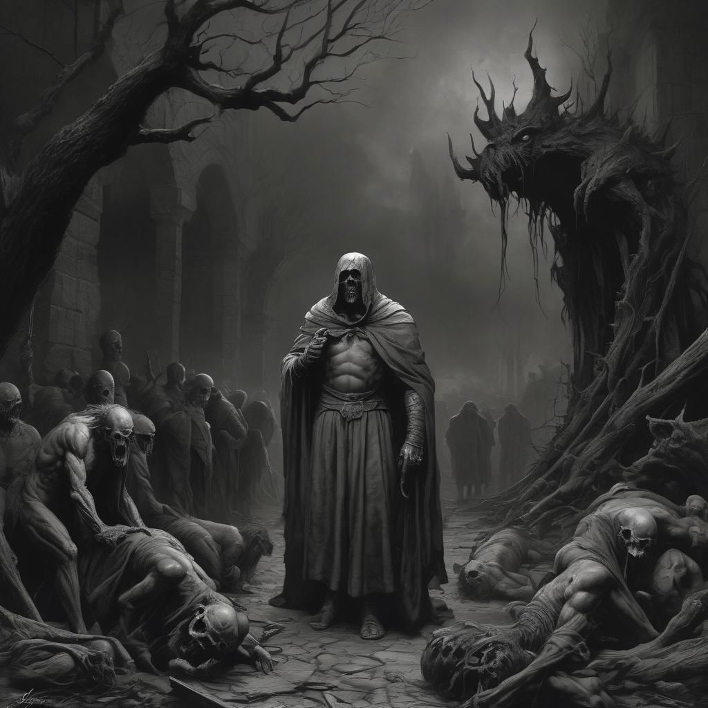 Gaunt Figure in Dark Gothic Horror Style