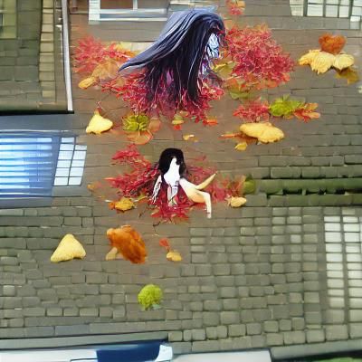 Sadako Contemplates Autumn Leaves