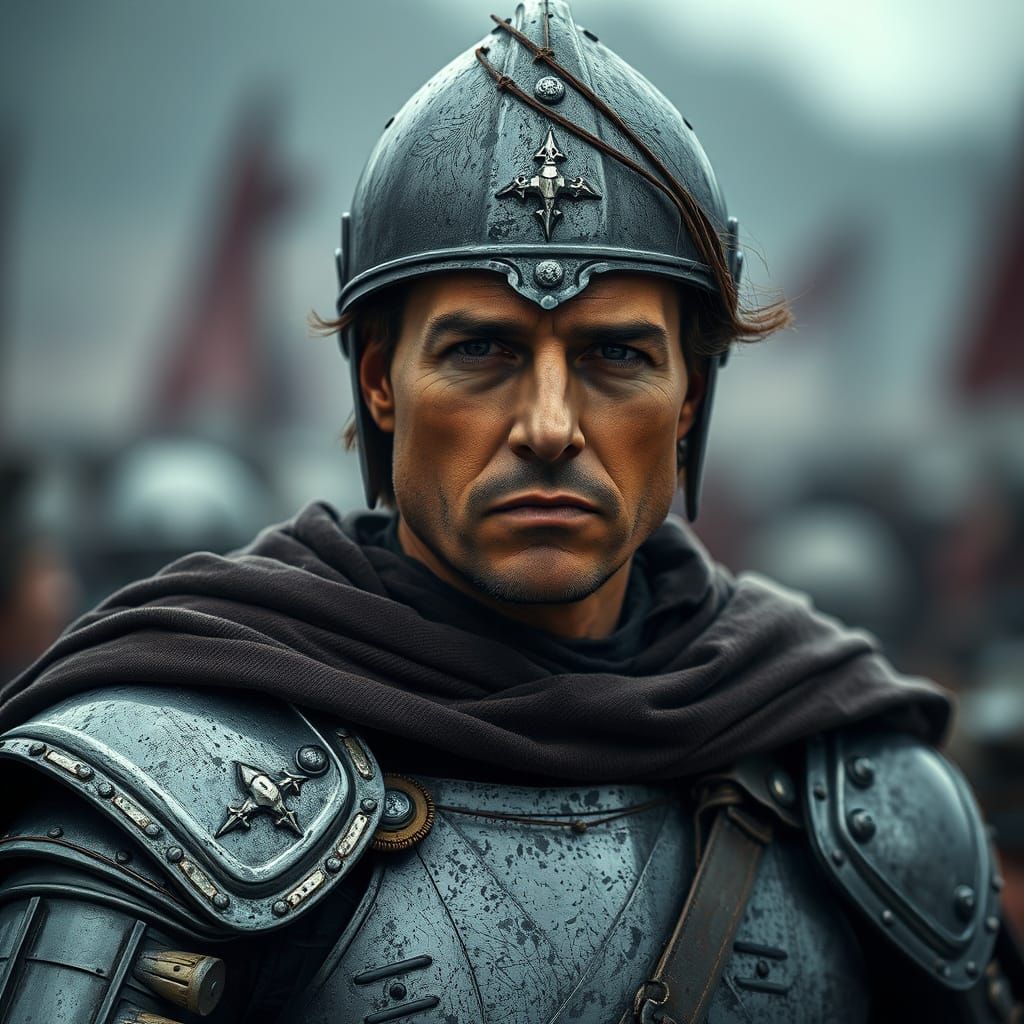 Crusader Portrait in Cinematic Digital Art Style