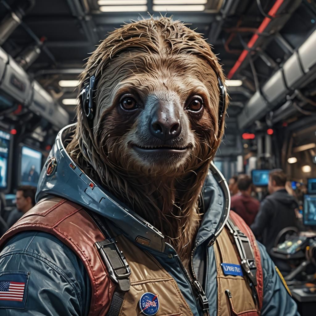 Detailed Elon Musk Sloth Digital Art