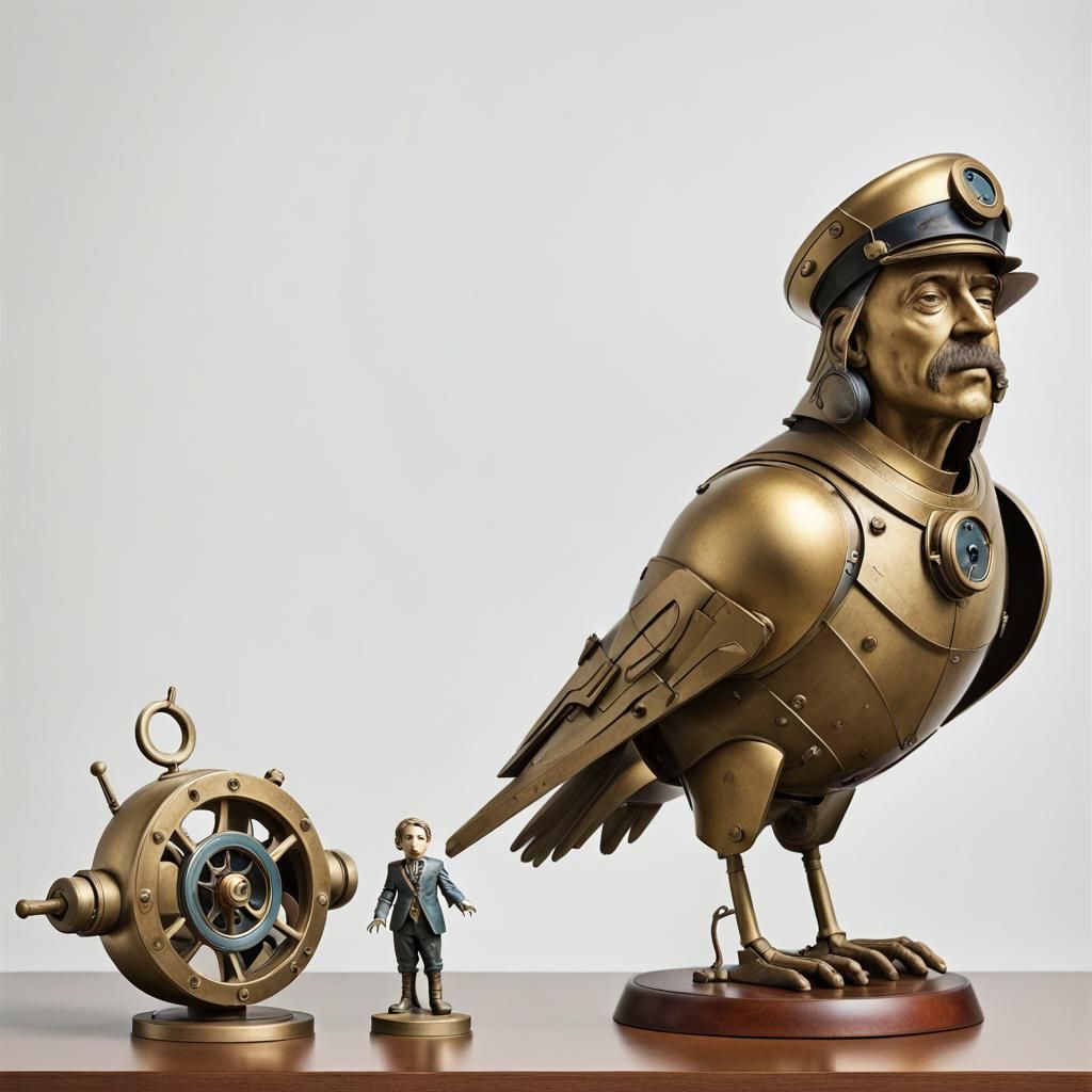 C-3PO Robot Parrot in Brass Cage