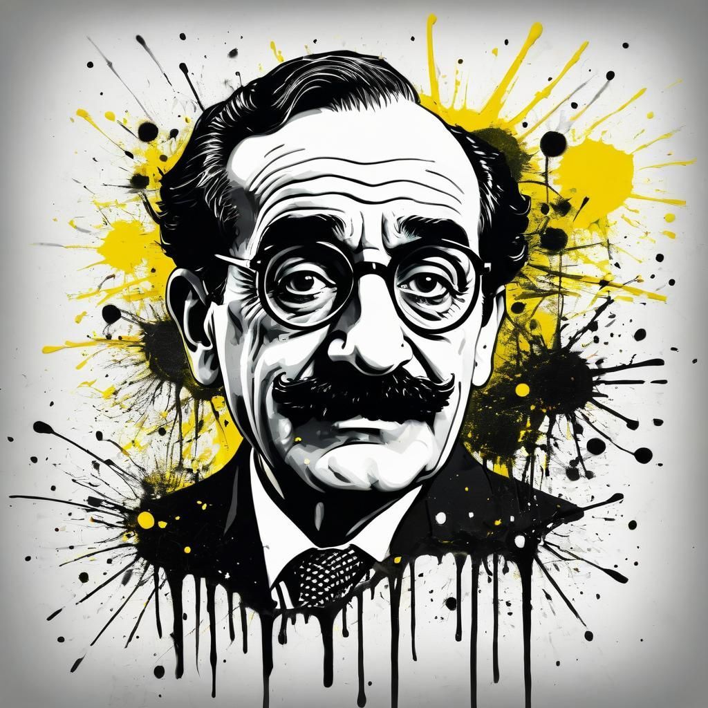 Groucho Marx Ink Splatter Pop Art