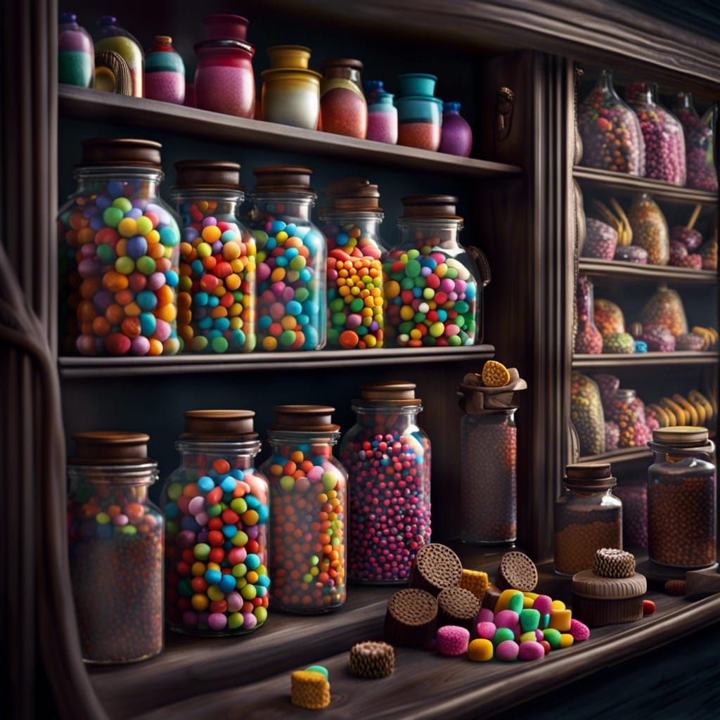 Candy Store Built from Sweets: Fantasy Concept Art
