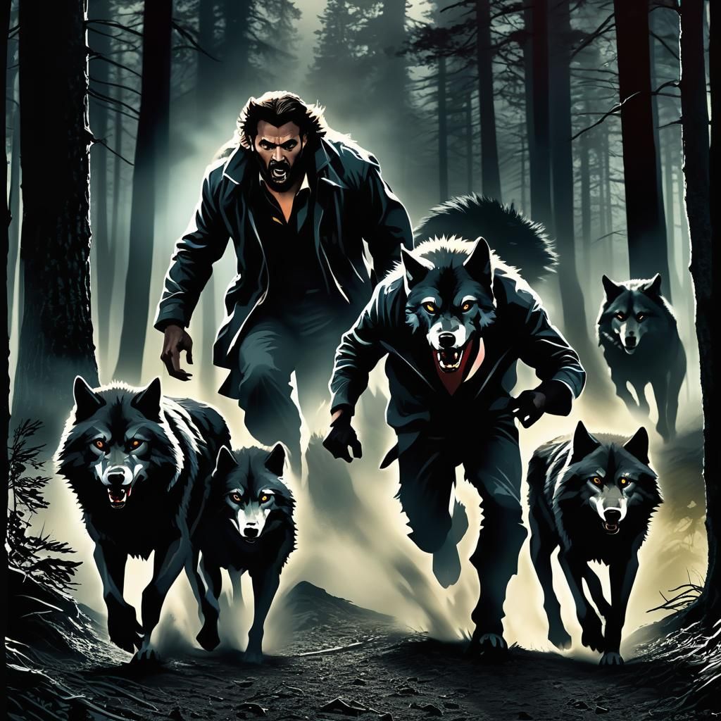Stylish Werewolf Pack Runs Through Dark Woods