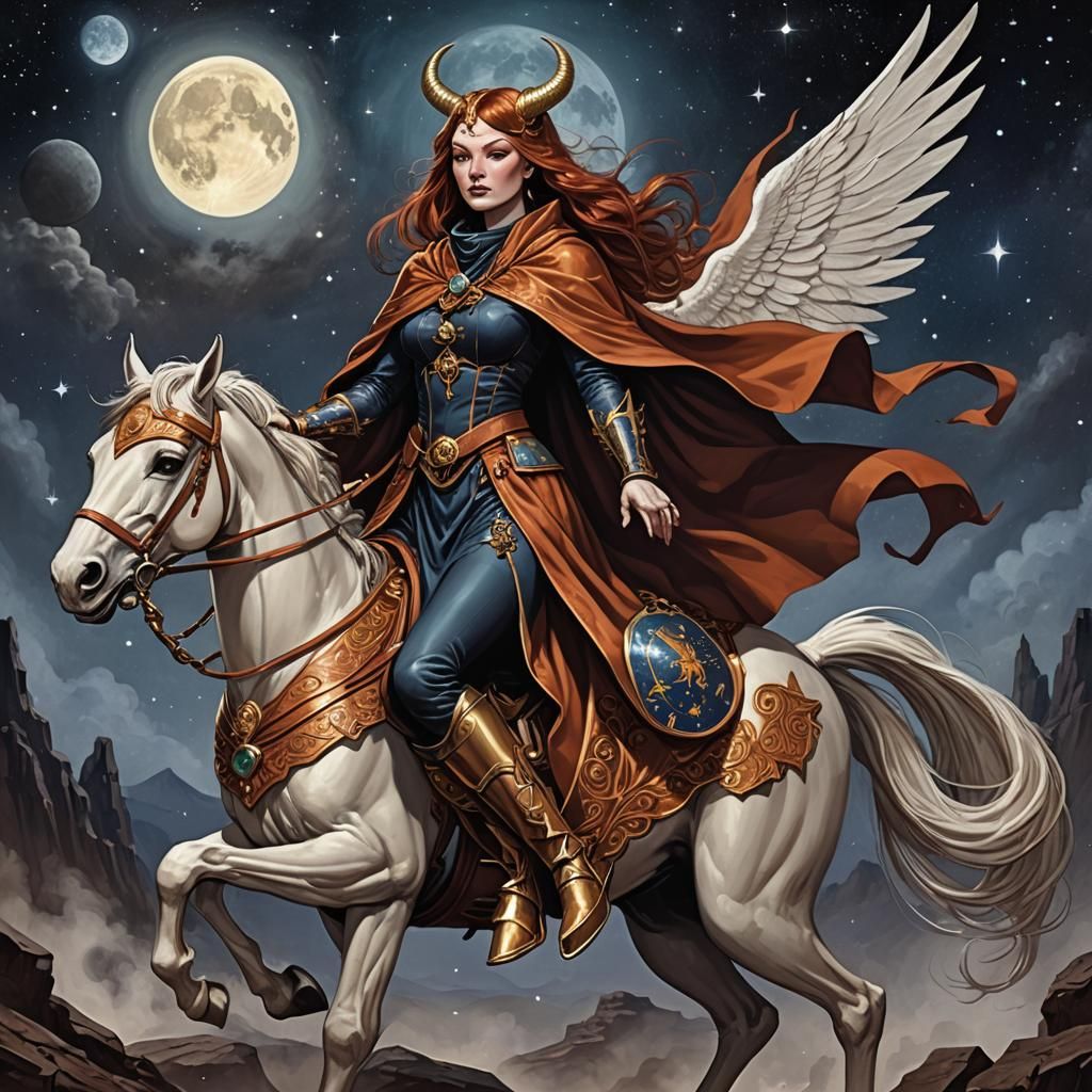 Alchemist Rides Winged Mule Through Interplanetary Space