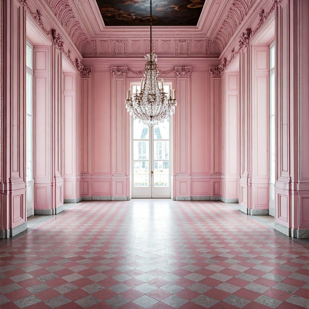 Pink Baroque Palace Interior, Professional Photography