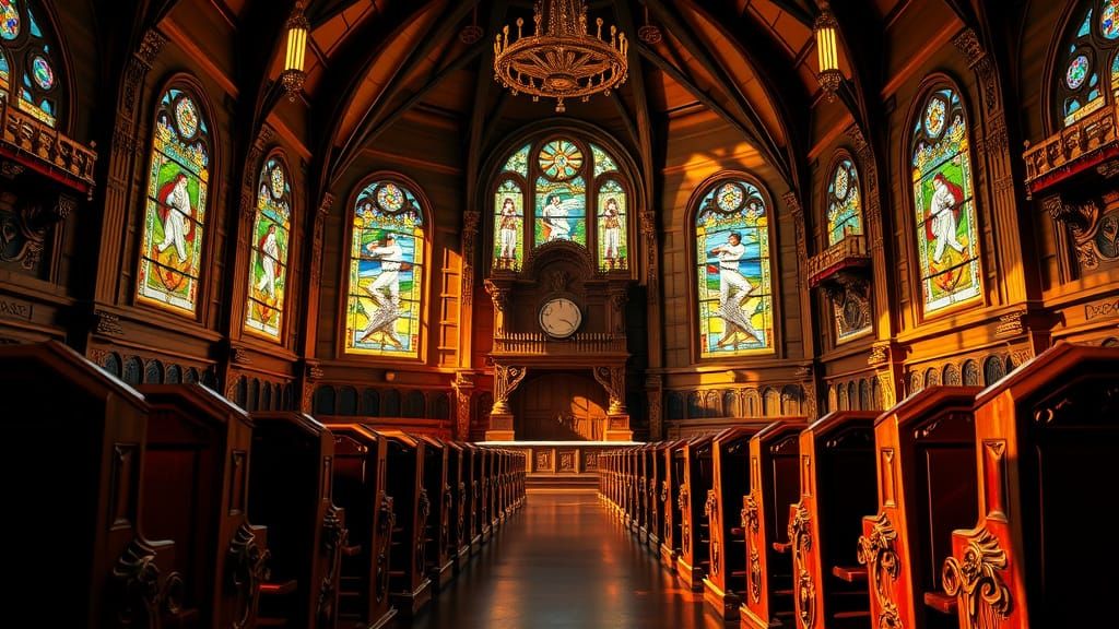 Majestic Baseball Temple in Fantasy Style