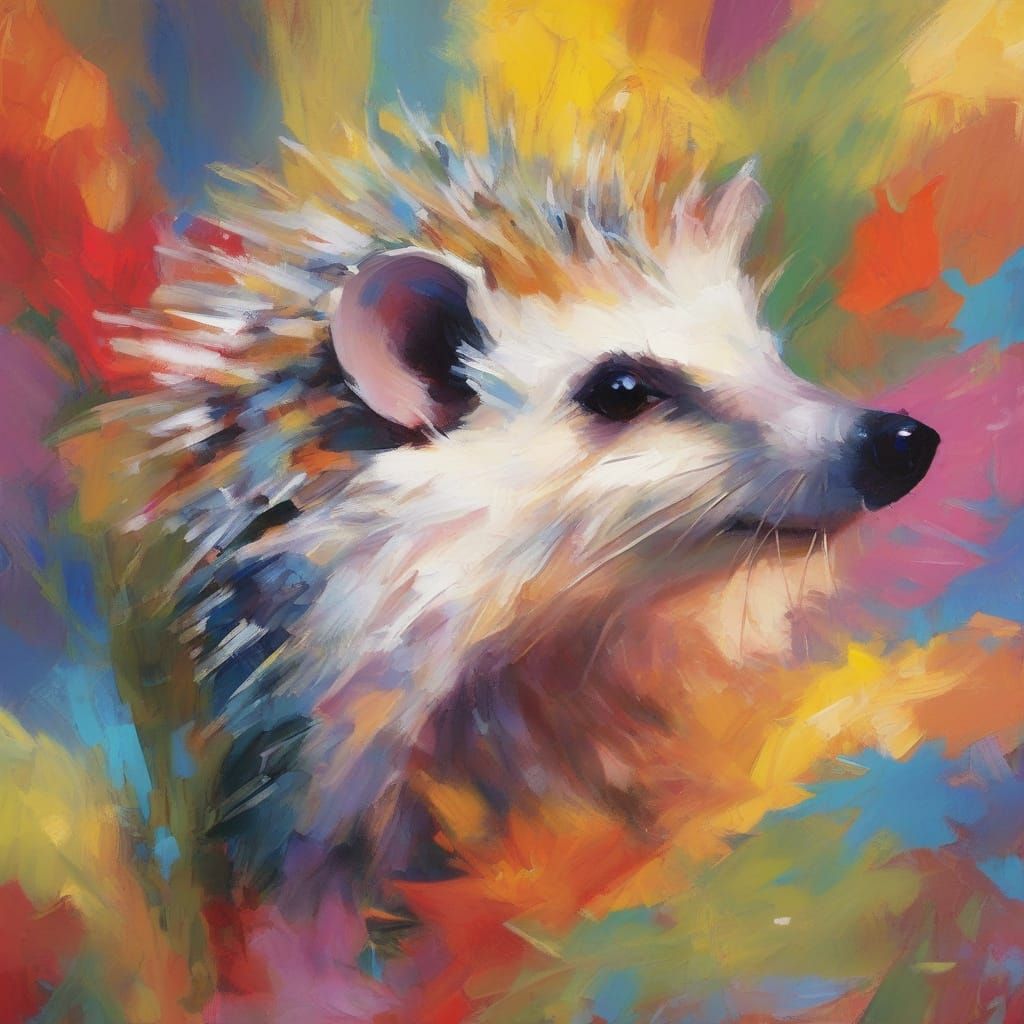 Hedgehog in Rabbit World: A Fauvist Portrait