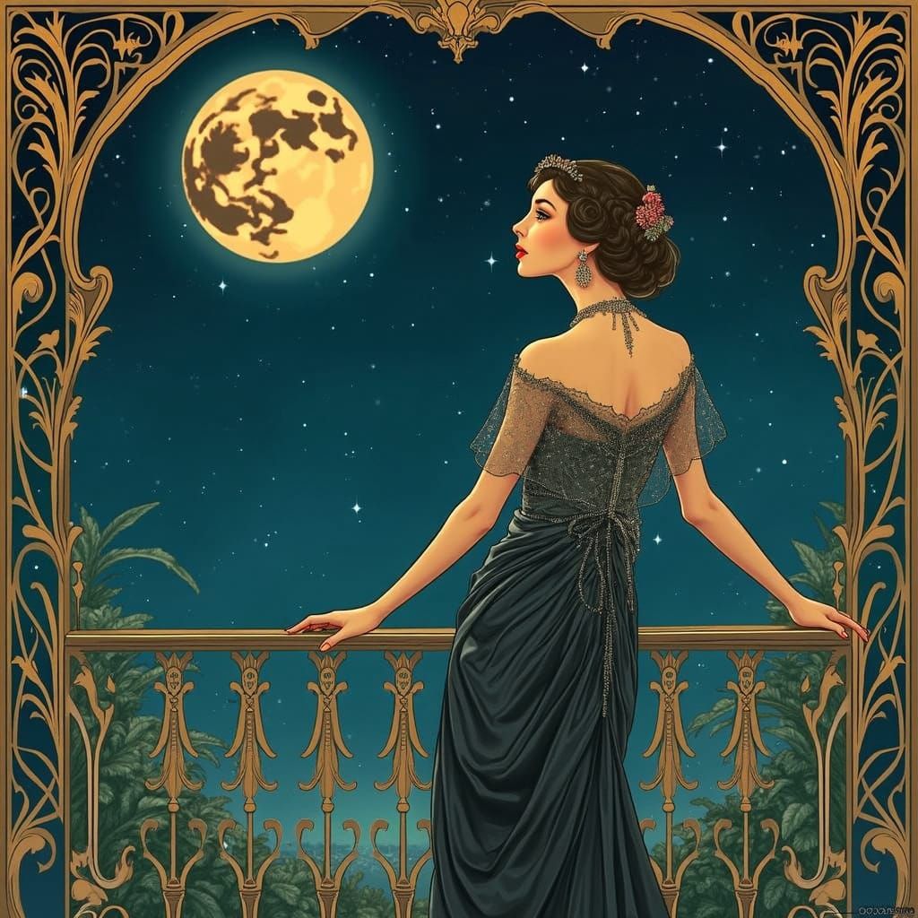 Regal Lady Under Celestial Canvas