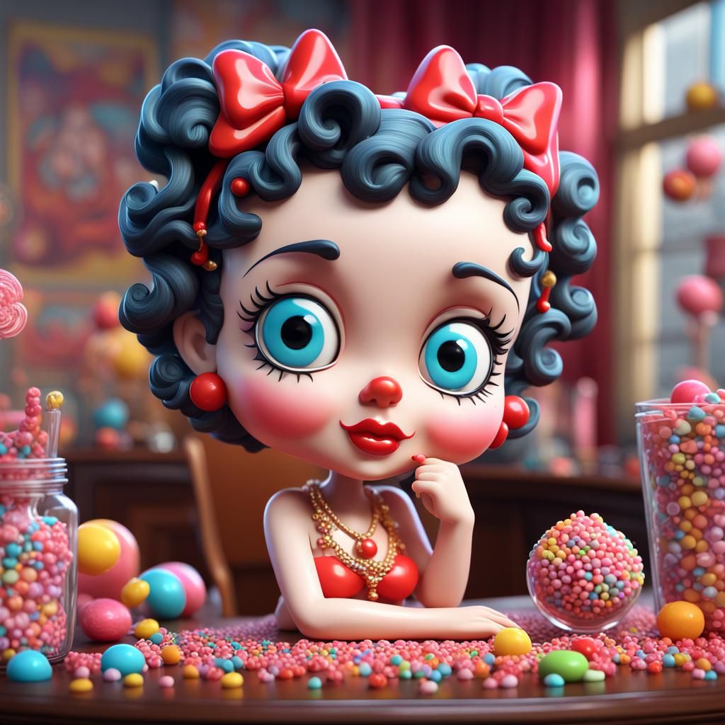 Betty Boop Figurine in Candy Art Style