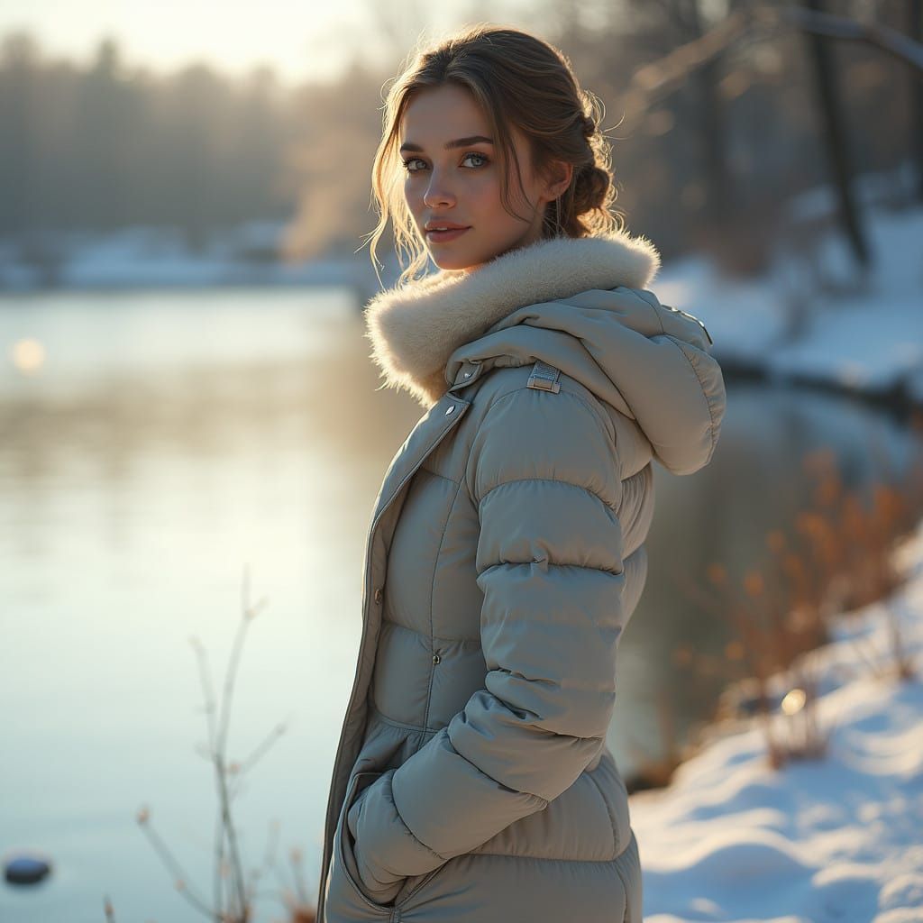 Elegant Nurse Basks in Winter Sunshine
