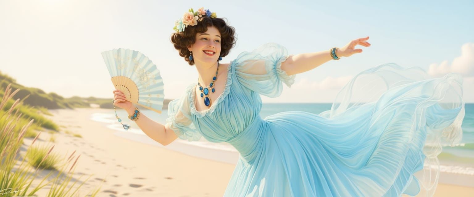 Gibson Girl on a Sunny Beach
