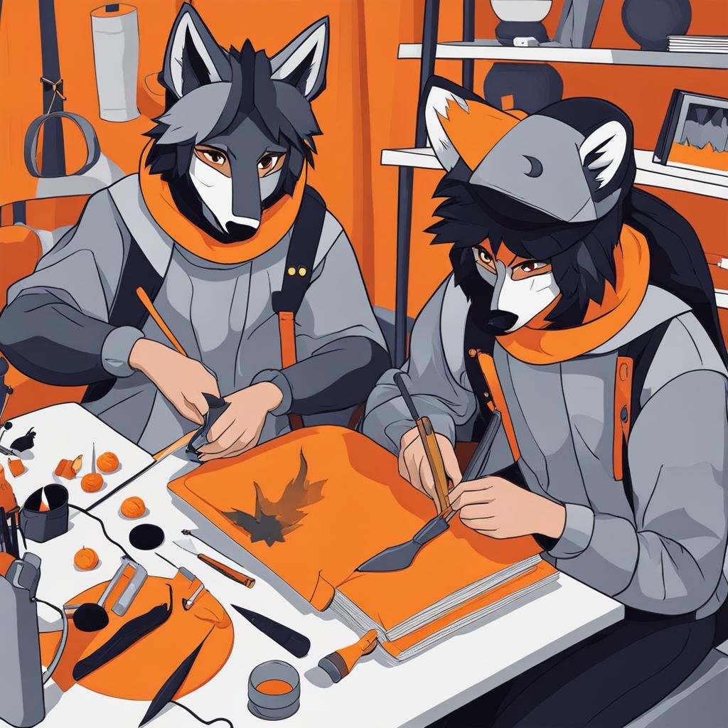 Creating a Wolf Fursuit: Abstract Art in Complementary Color...