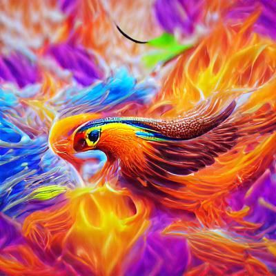 Detailed Phoenix Painting in 8K Resolution