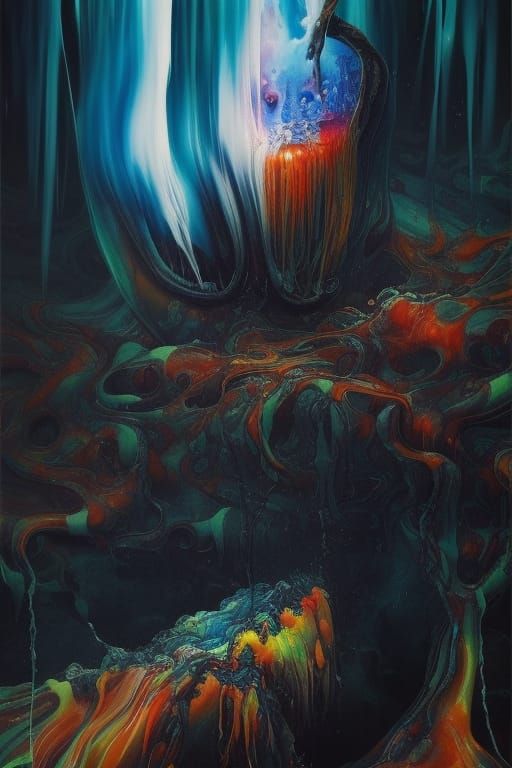 Stormy Lake Phenomenon in Hyperdetailed Digital Painting