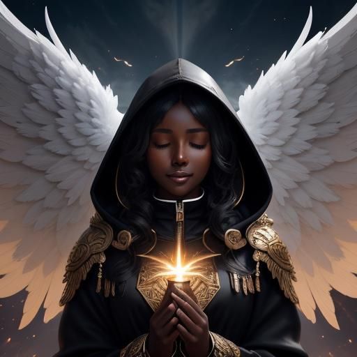 Heavenly Angel in Clouds: Fantasy Concept Art