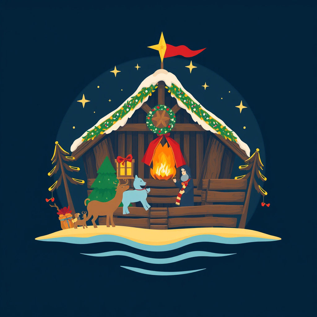 Vector style Christmas Ark Design