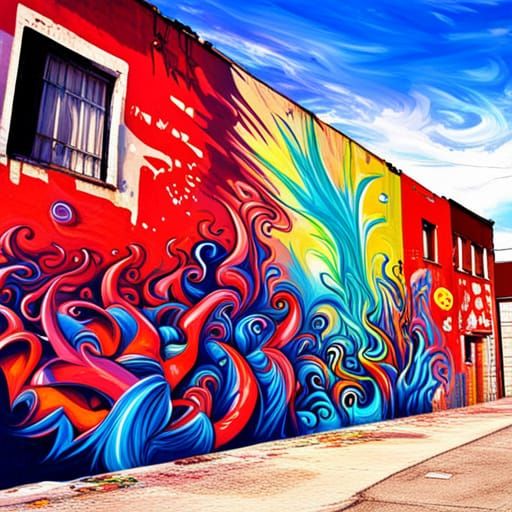 Colorful Graffiti Art with Splash Effects