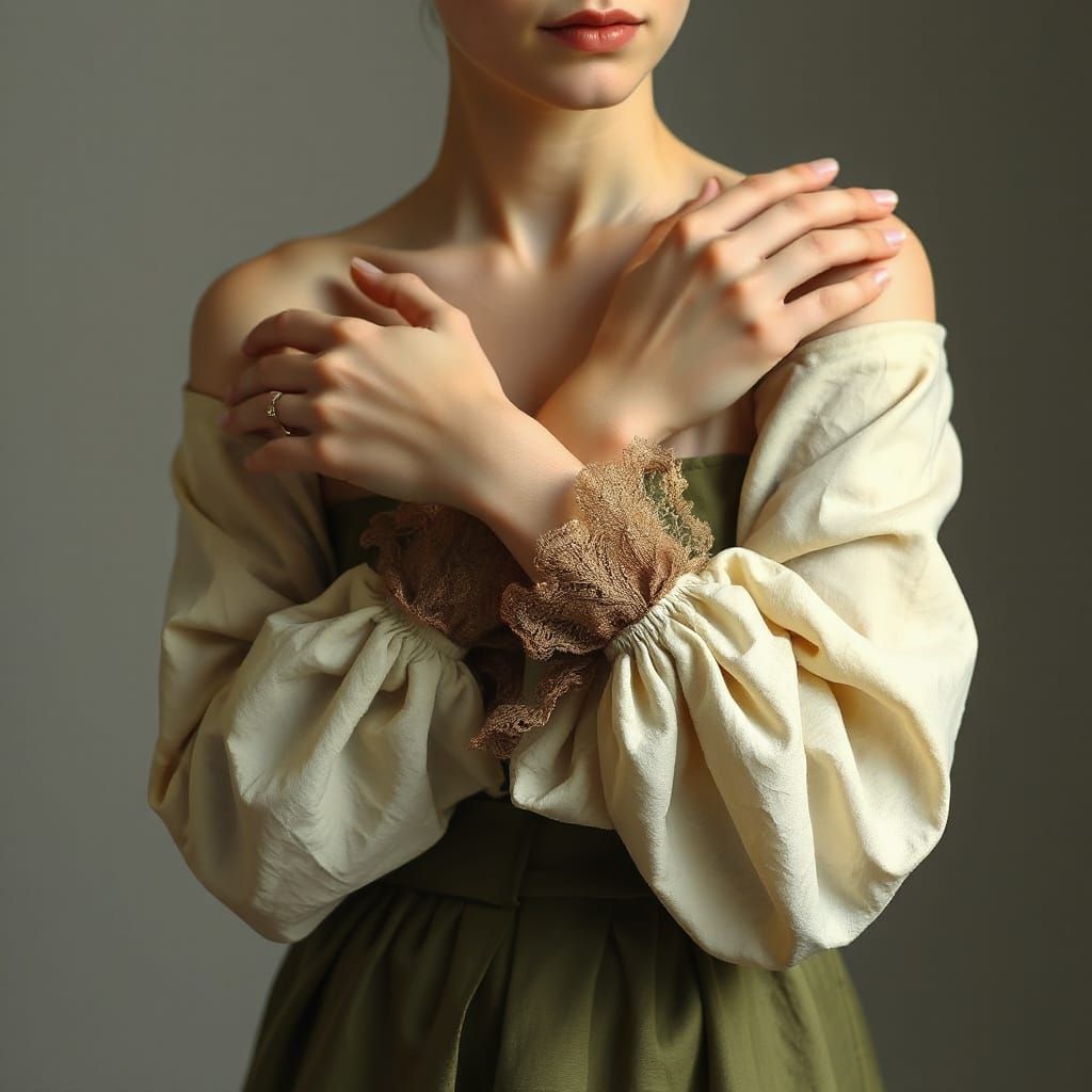 Elegant Hands in Contemplation: Whimsical Fantasy Art