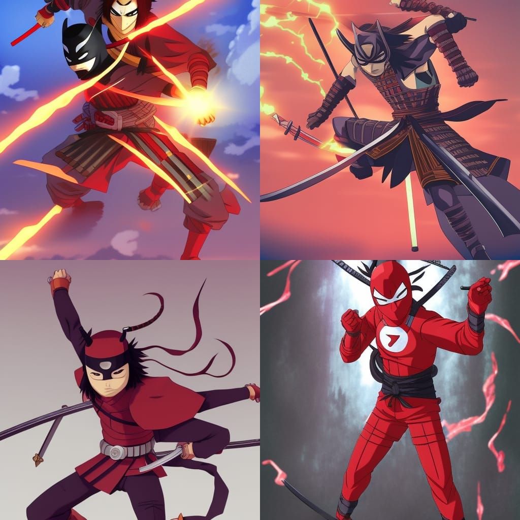 Anime Ninja Samurai in Kishimoto Style