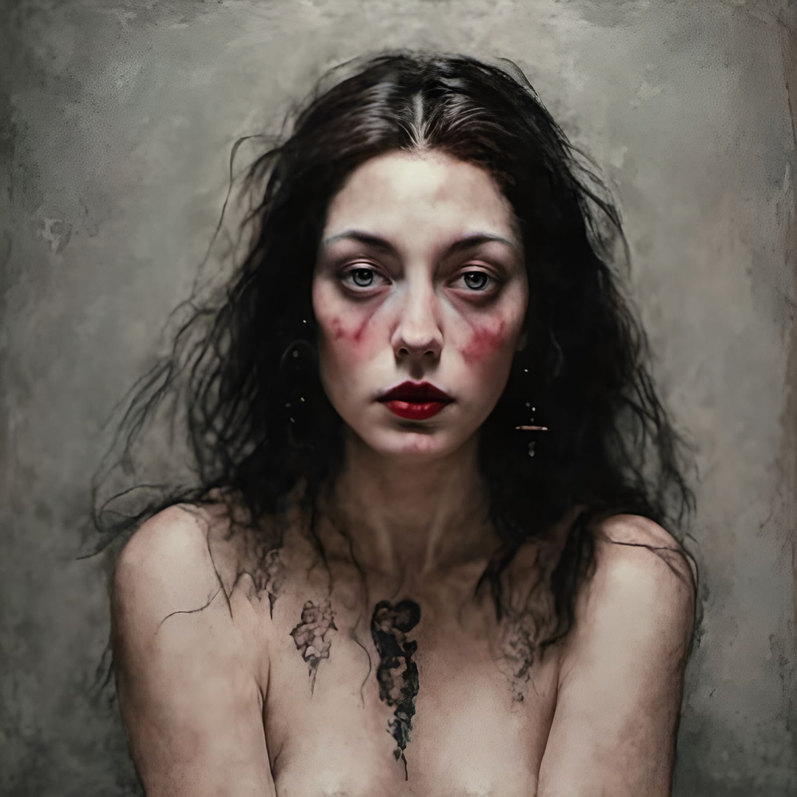 Intense Love Portrait in Cyberpunk Style