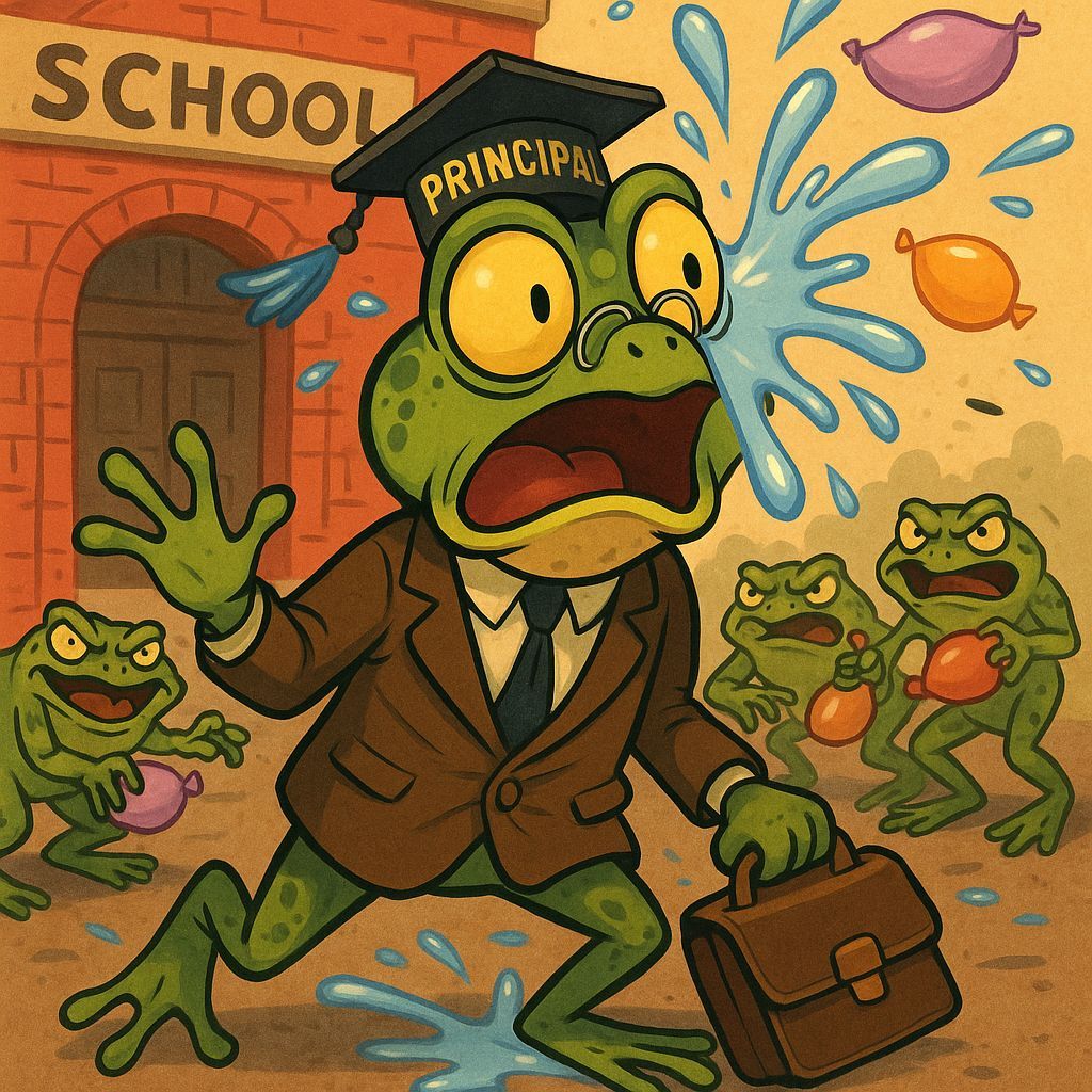 Frog Principal's Water Balloon Surprise